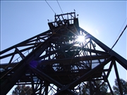 Shaft 14 at Crown Mines (Gold Reef City) - this shaft was in production for 84 years - 1887 to 1971 (Photo by J. Jay June 2012)